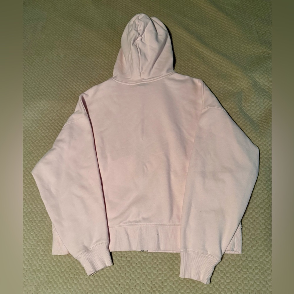 Express Light Pink Full-Zip Hoodie with Drawstring - Picture 6 of 7